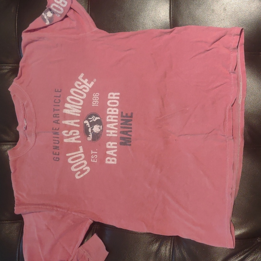 Boys 10/12 M long sleeve Cool as a Moose T-shirt light red